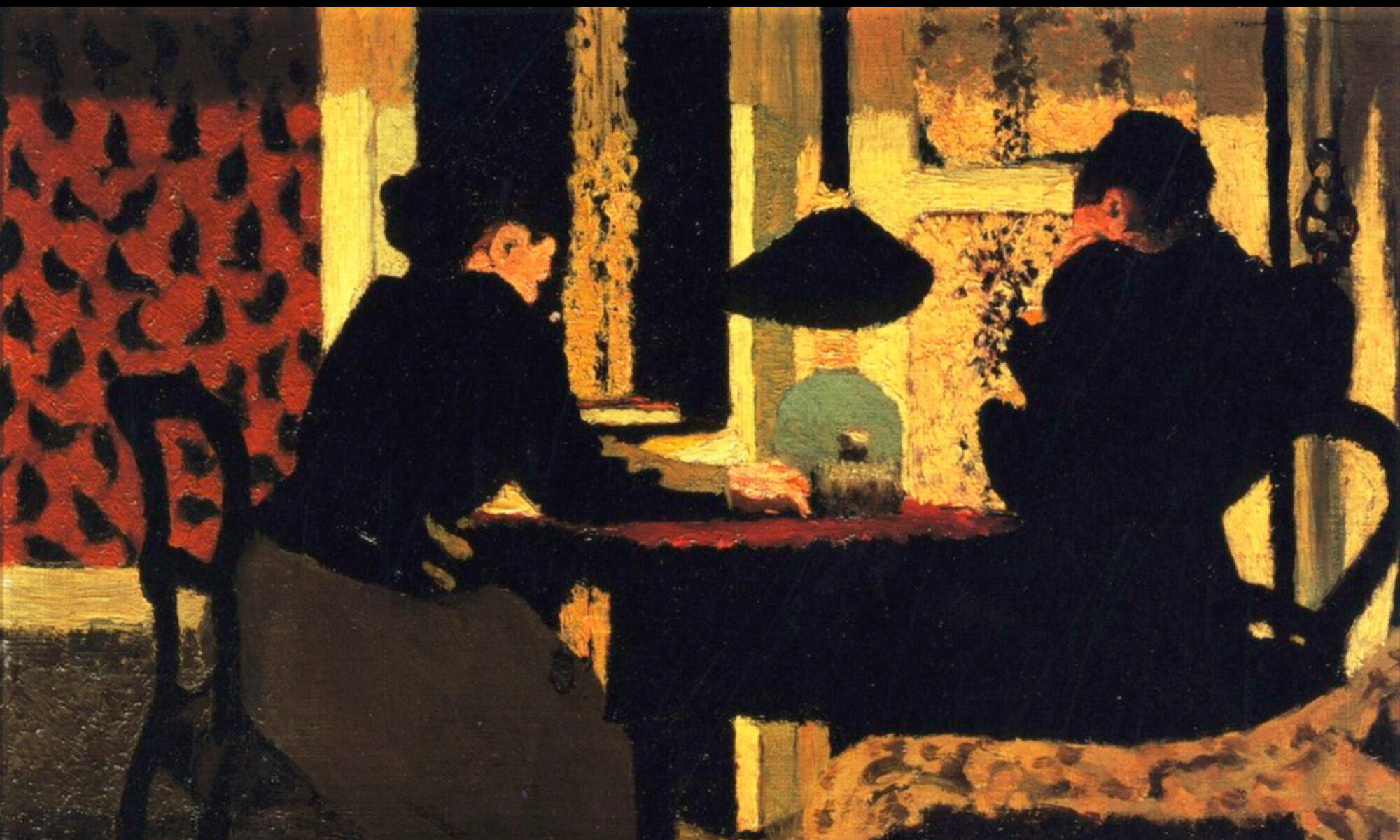 Dwie kobiety przy lampie, Édouard Vuillard, 1892.