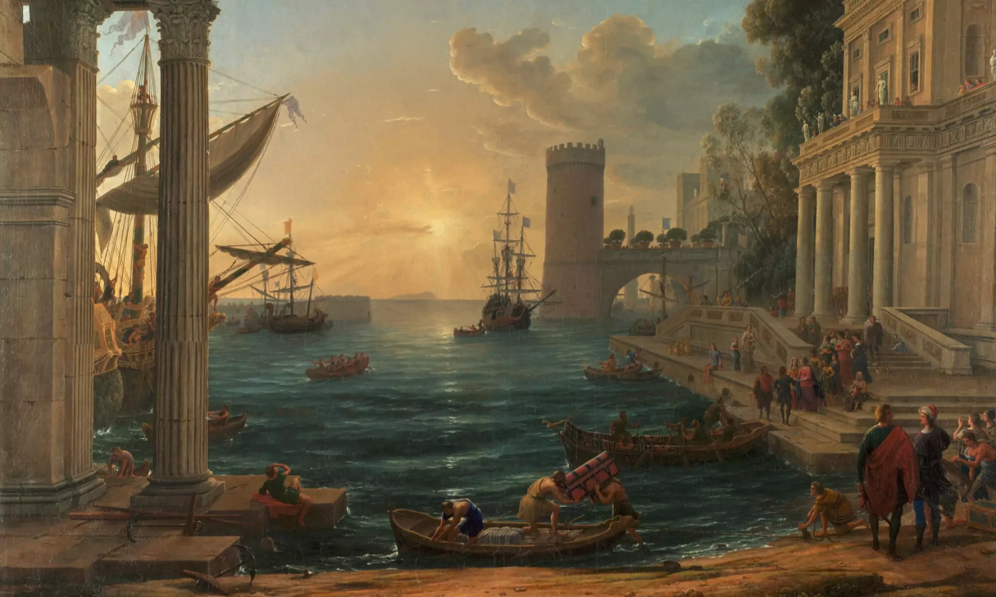 Zaokrętowanie królowej Saby, Claude Lorrain, 1648.