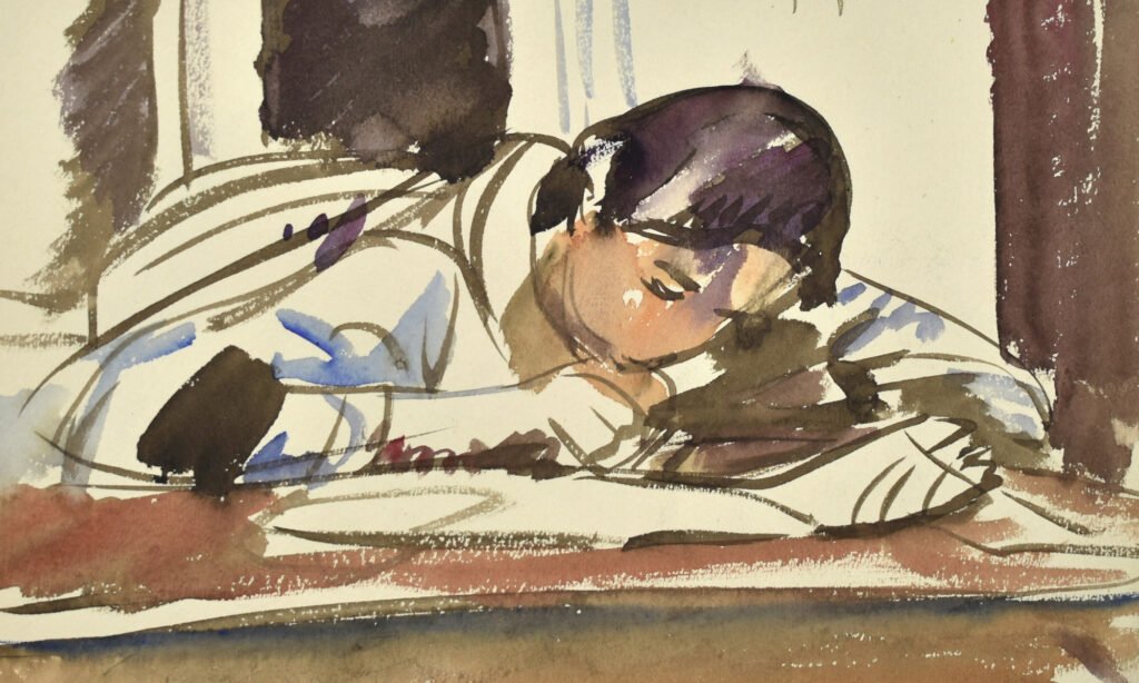 Renia écrivant, Wojciech Weiss, 1913.